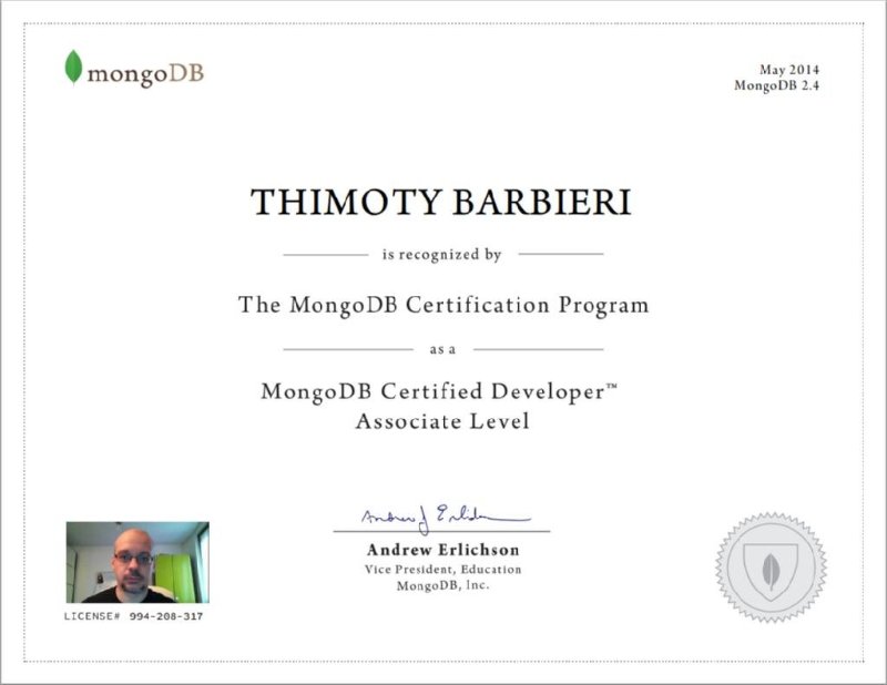 MongoDB Certified Developer
